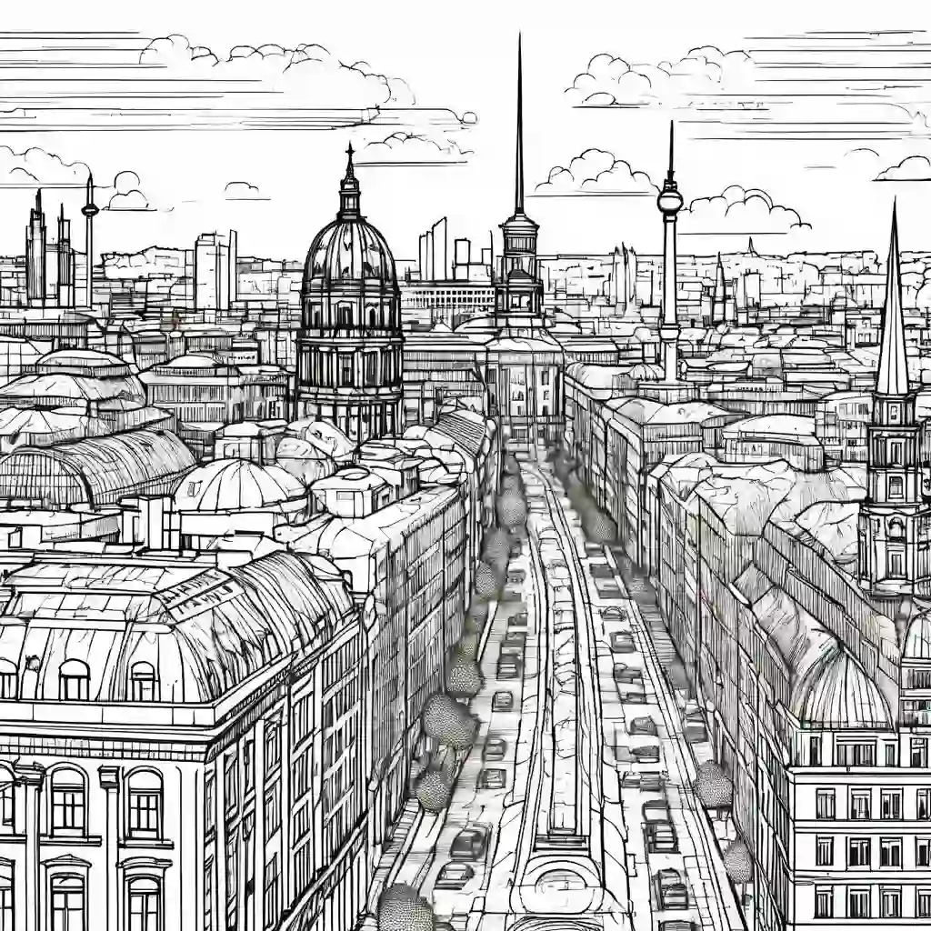 Berlin Cityscape coloring pages